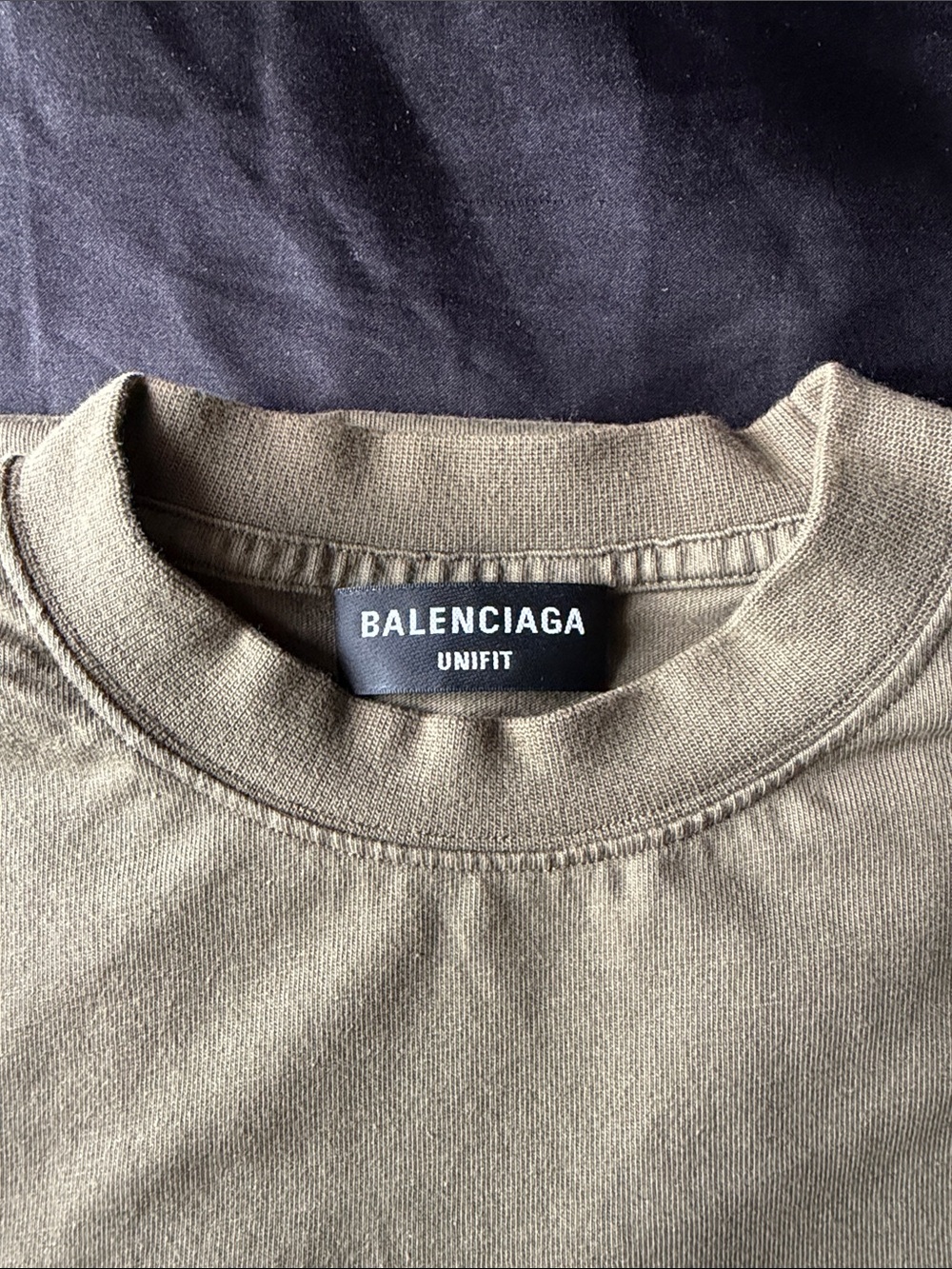 Balenciaga Unifit Crewneck T-Shirt in Olive